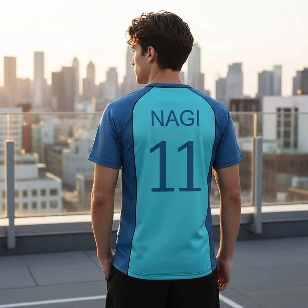 Photo lifestyle arrière du jersey Nagi - pose détendue